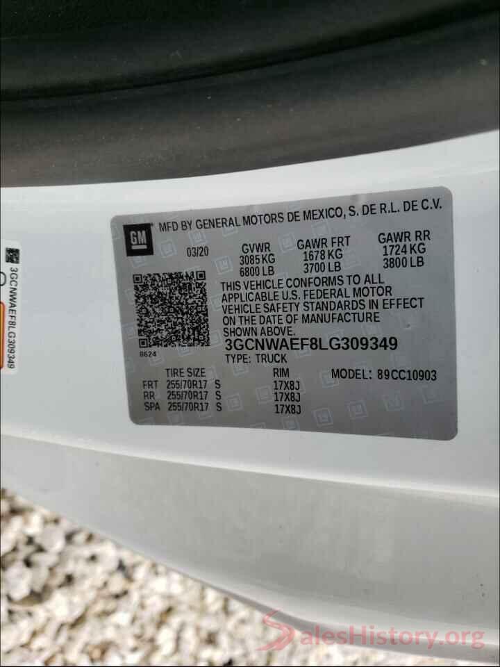 3GCNWAEF8LG309349 2020 CHEVROLET SILVERADO