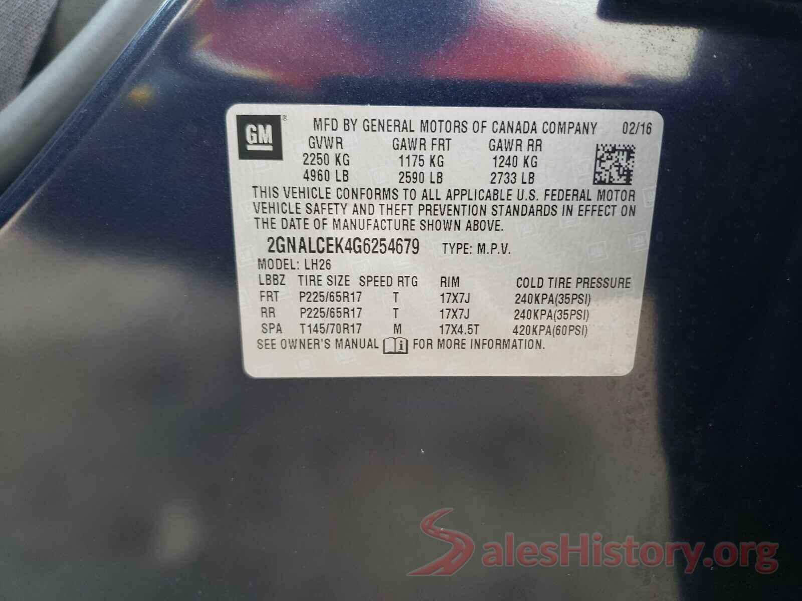 2GNALCEK4G6254679 2016 CHEVROLET EQUINOX