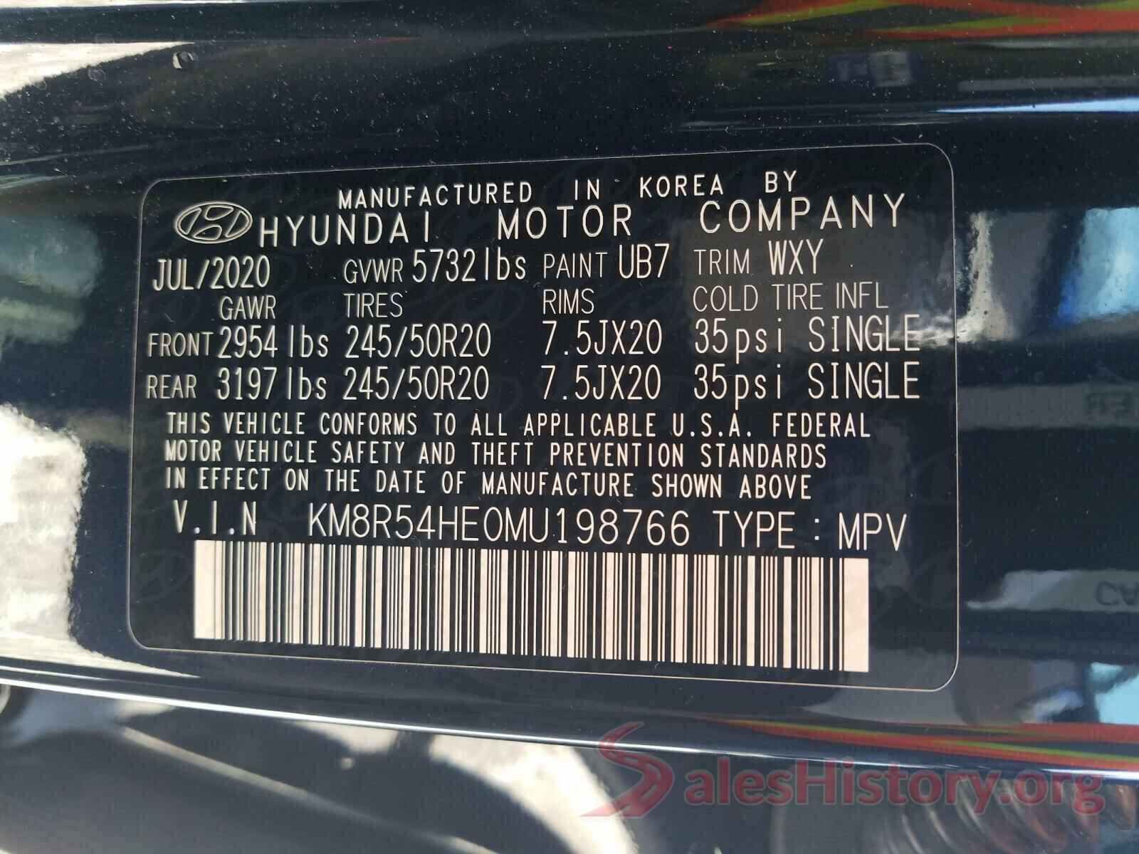 KM8R54HE0MU198766 2021 HYUNDAI PALISADE