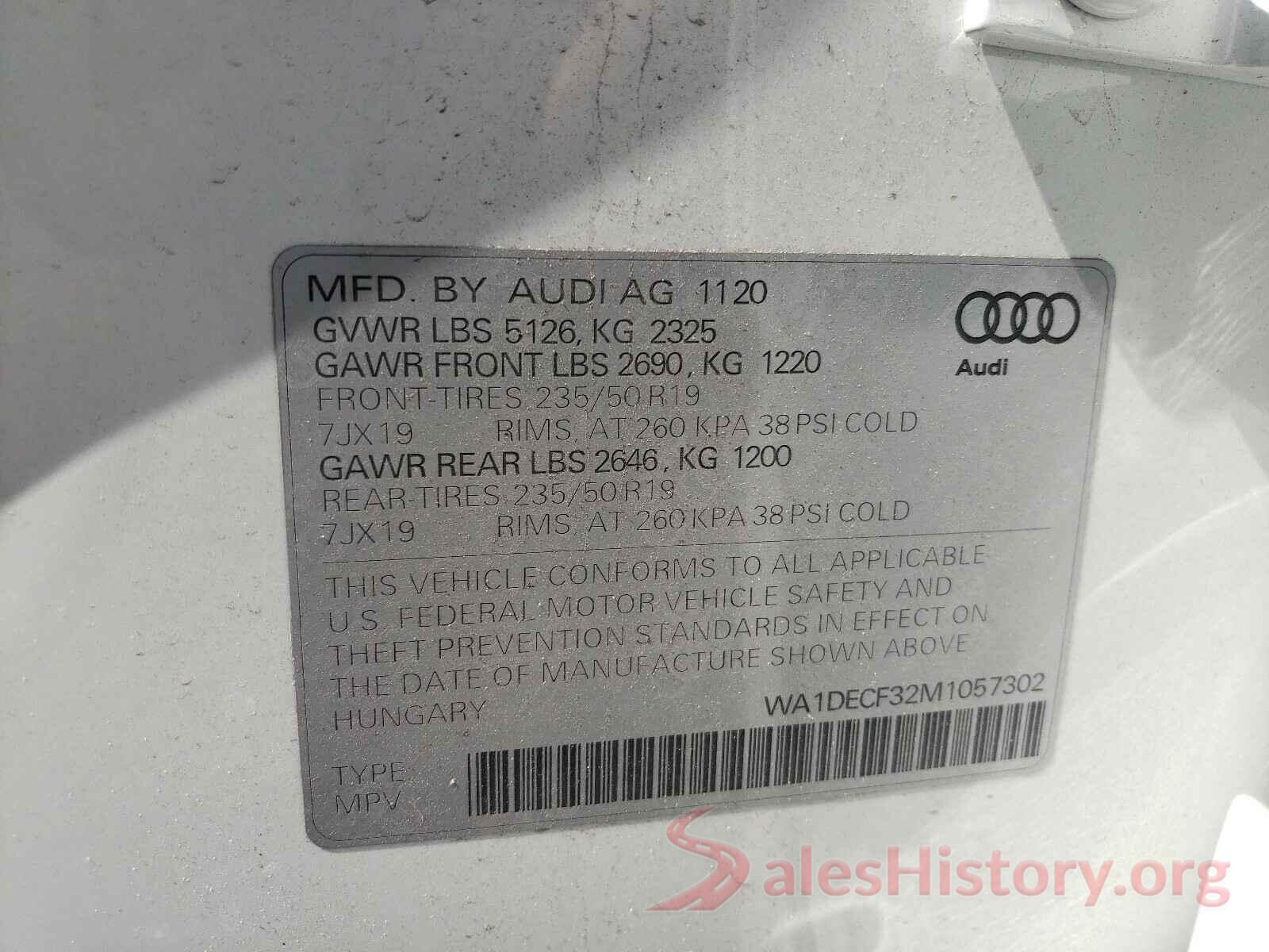 WA1DECF32M1057302 2021 AUDI Q3