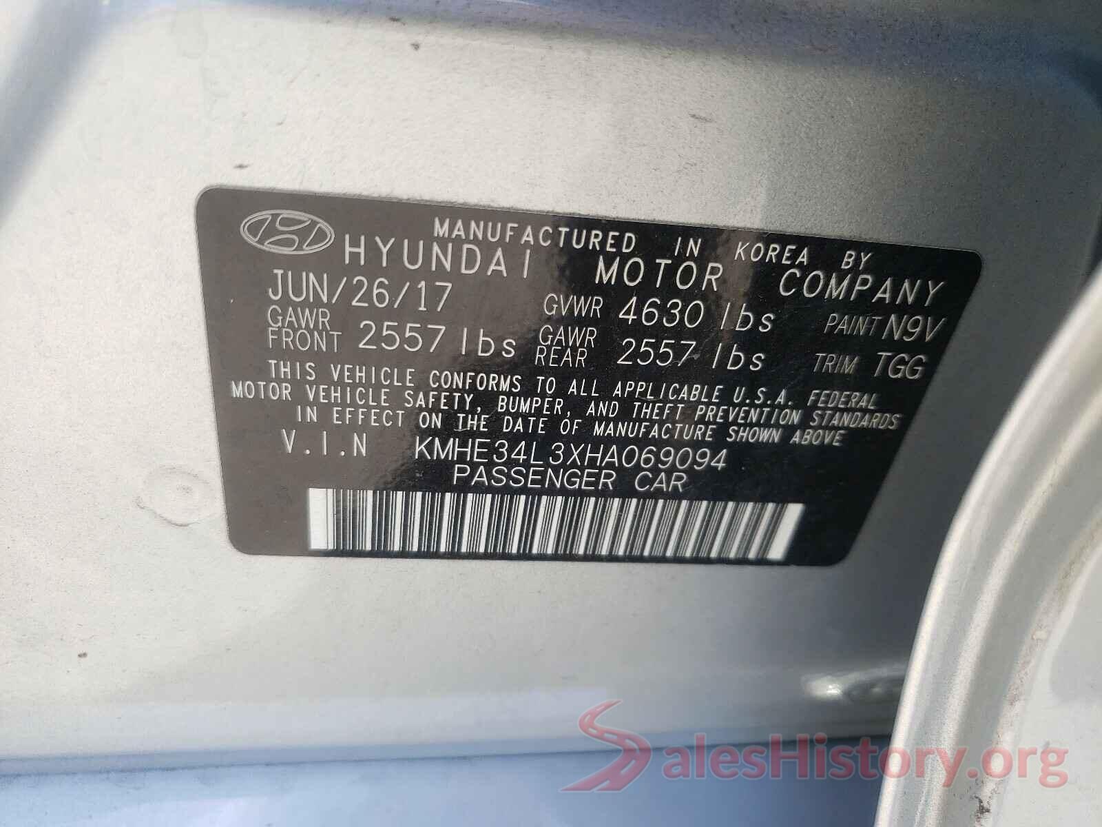 KMHE34L3XHA069094 2017 HYUNDAI SONATA