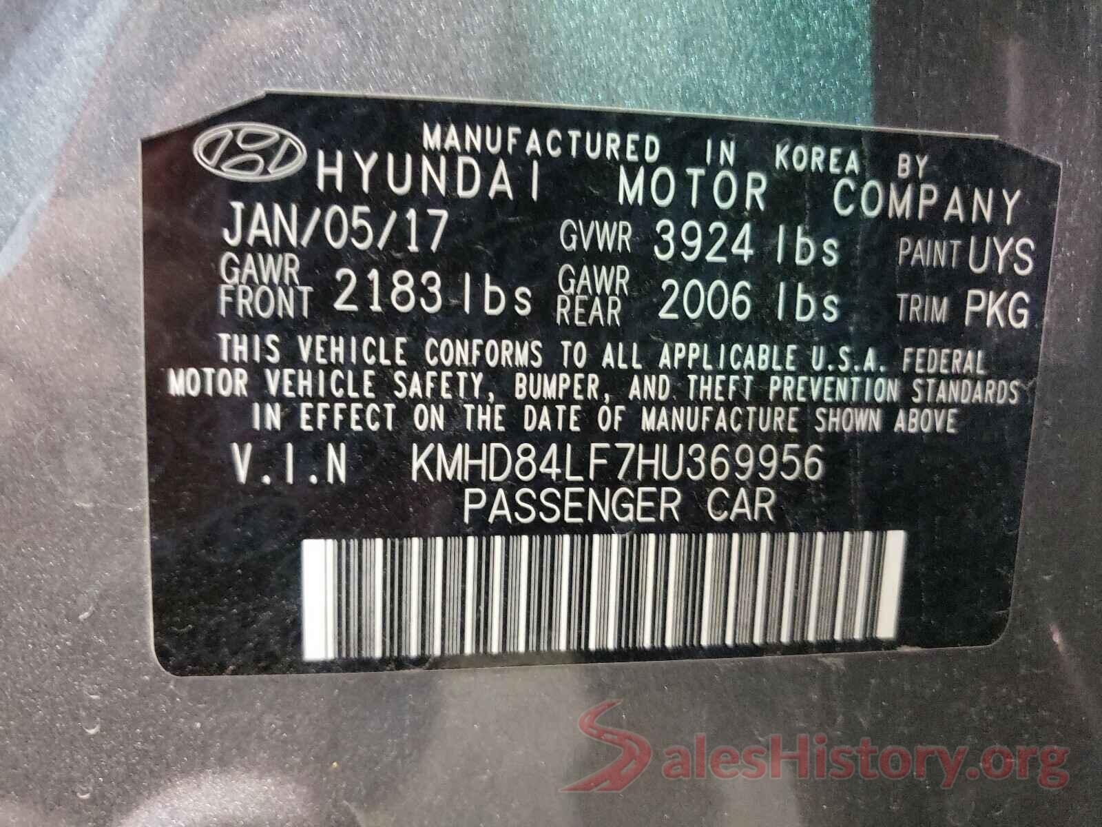 KMHD84LF7HU369956 2017 HYUNDAI ELANTRA