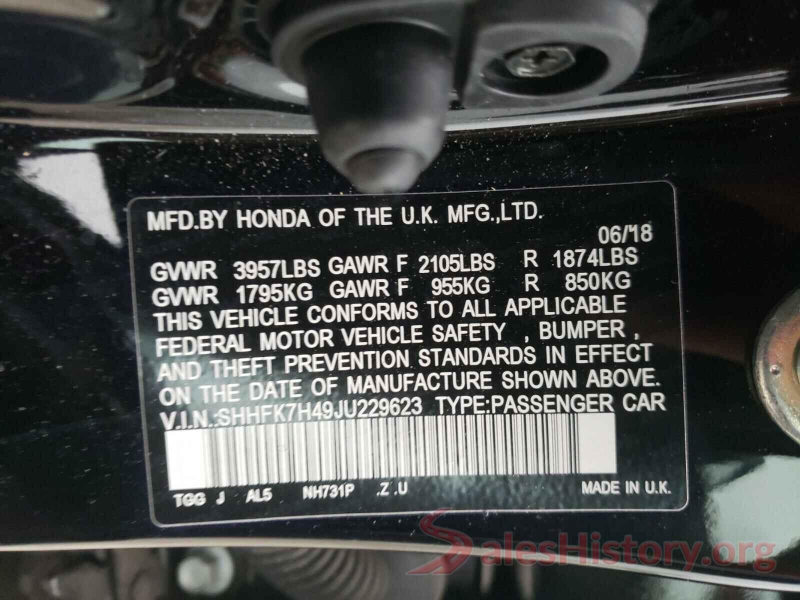 SHHFK7H49JU229623 2018 HONDA CIVIC