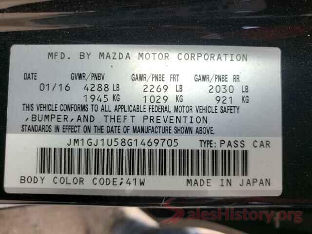 JM1GJ1U58G1469705 2016 MAZDA 6