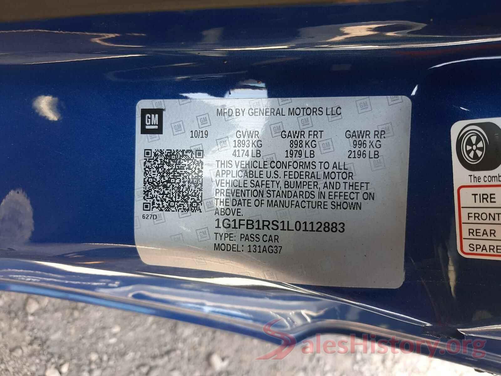 1G1FB1RS1L0112883 2020 CHEVROLET CAMARO