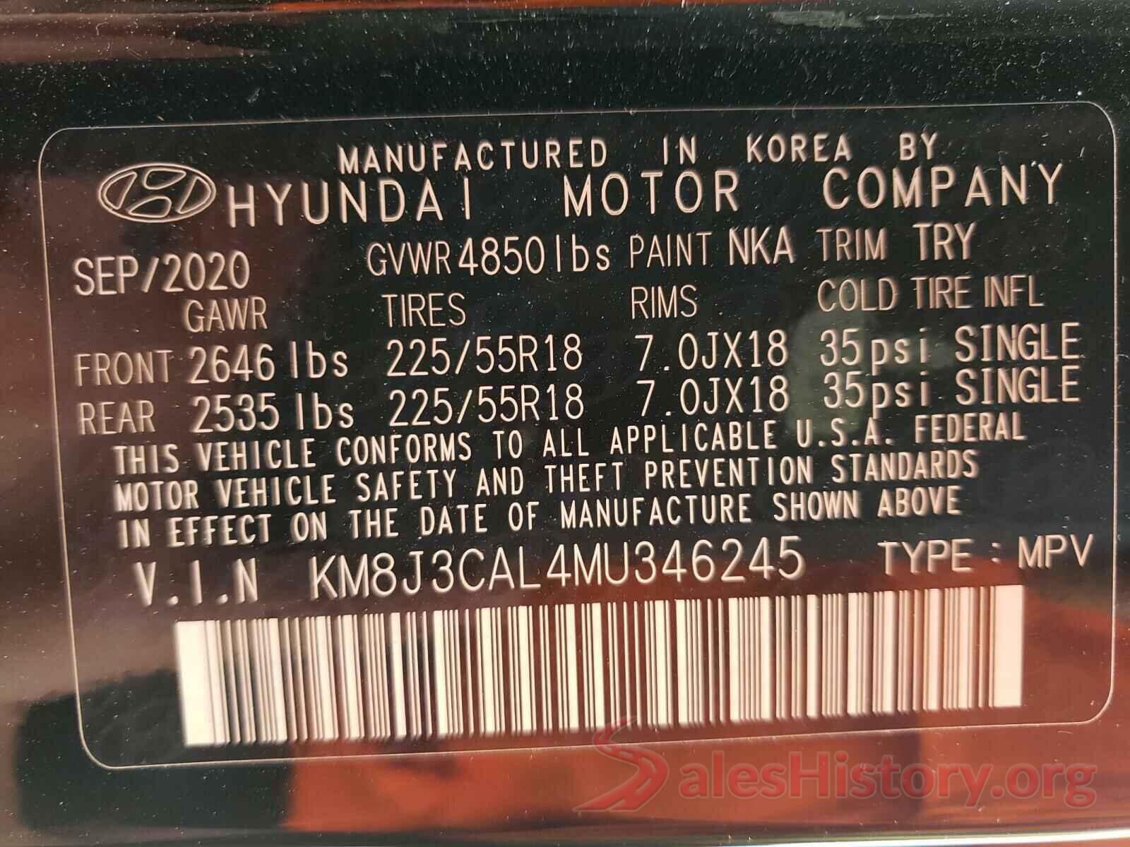 KM8J3CAL4MU346245 2021 HYUNDAI TUCSON