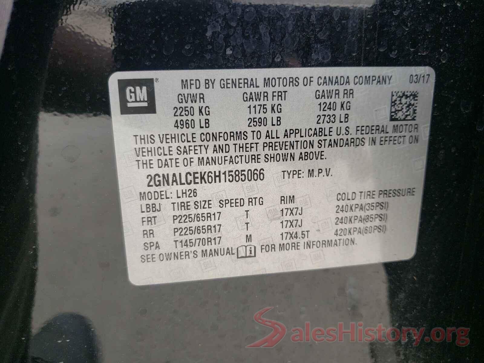 2GNALCEK6H1585066 2017 CHEVROLET EQUINOX