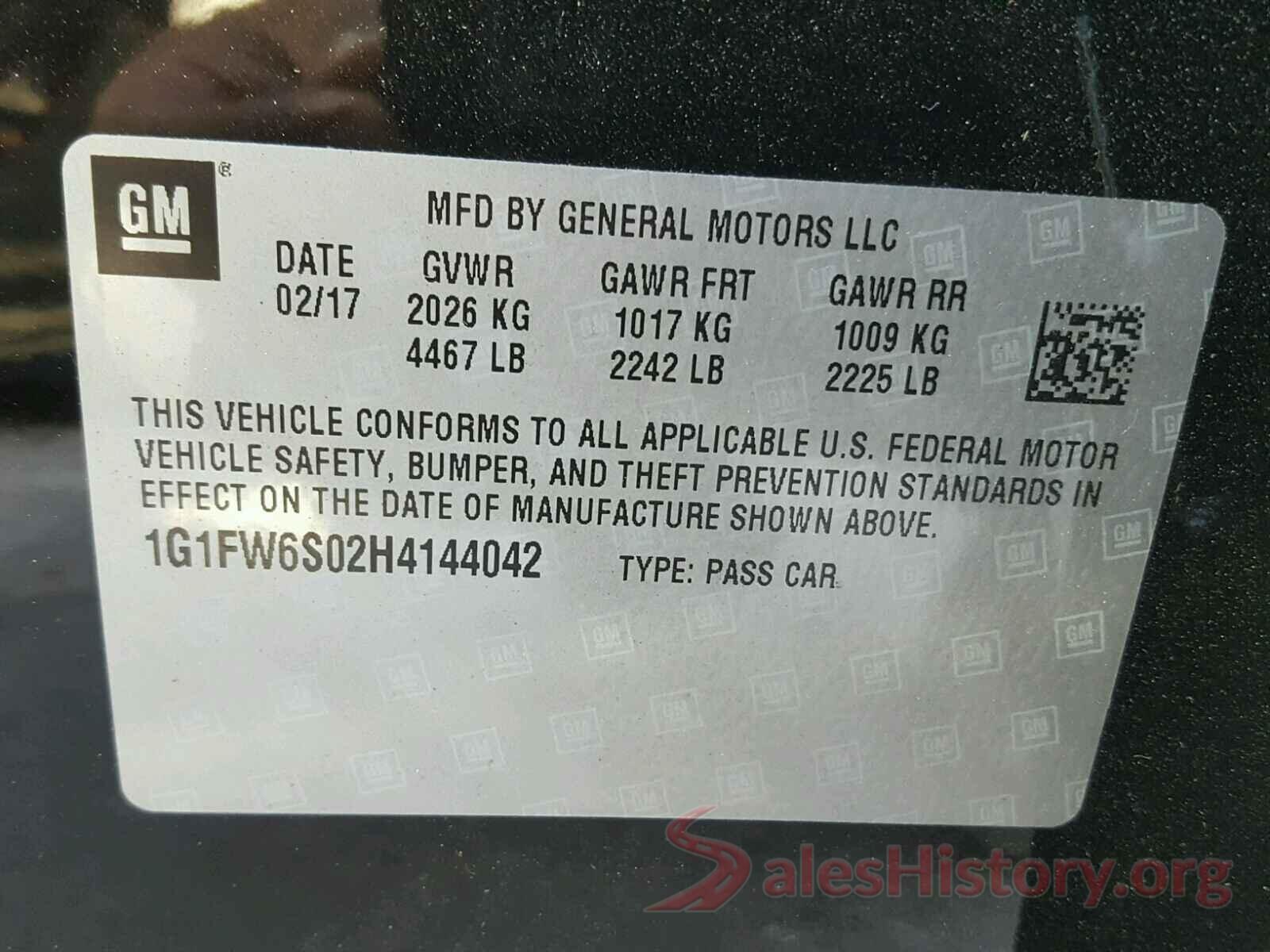 1G1FW6S02H4144042 2017 CHEVROLET BOLT