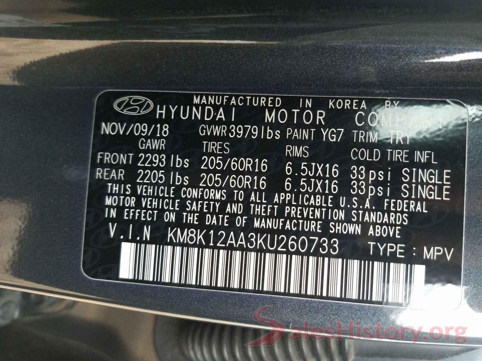 KM8K12AA3KU260733 2019 HYUNDAI KONA