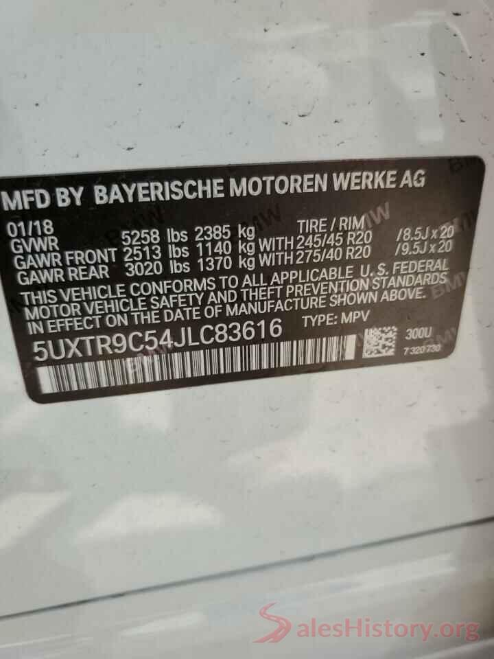 5UXTR9C54JLC83616 2018 BMW X3