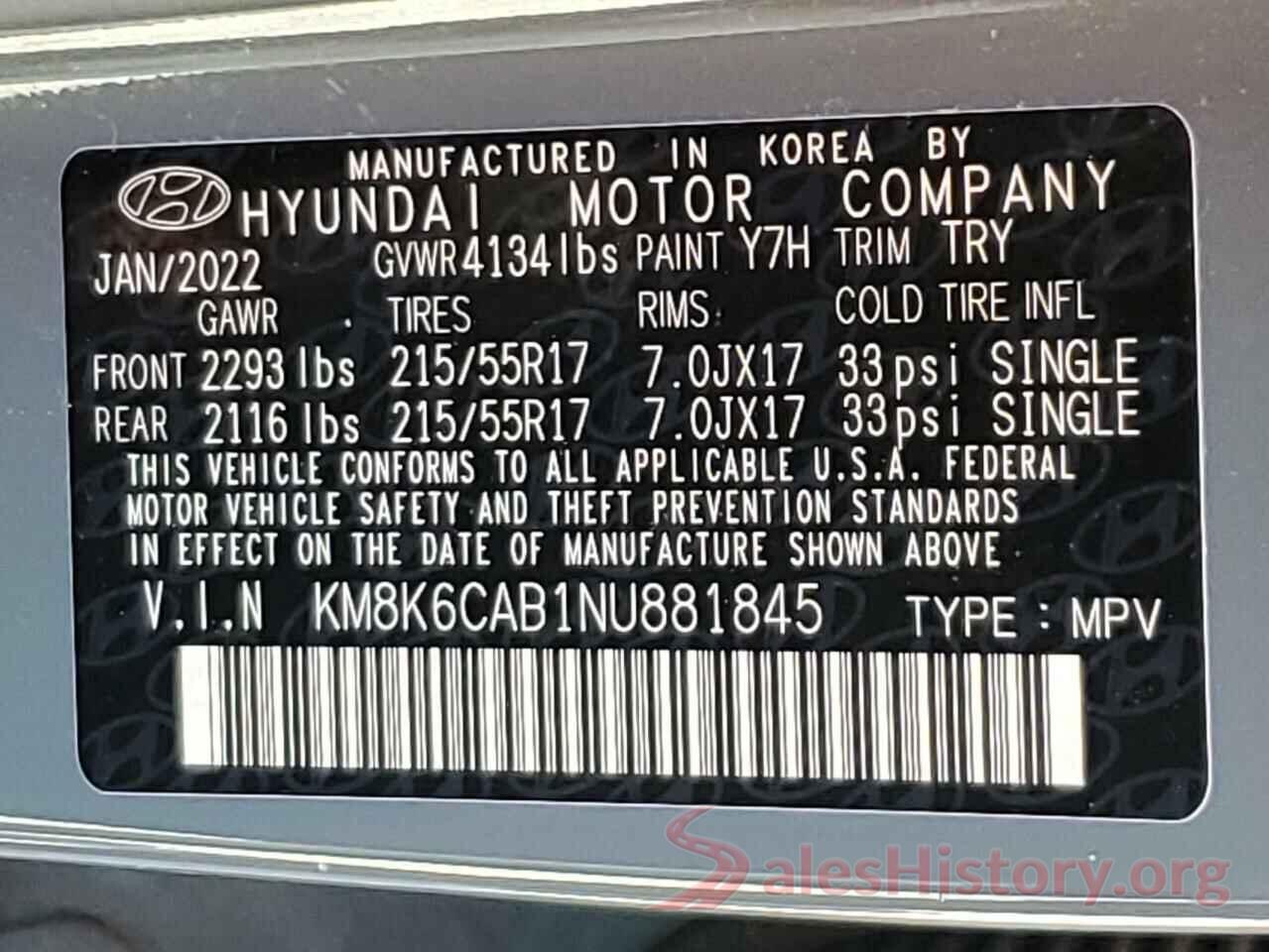 KM8K6CAB1NU881845 2022 HYUNDAI KONA