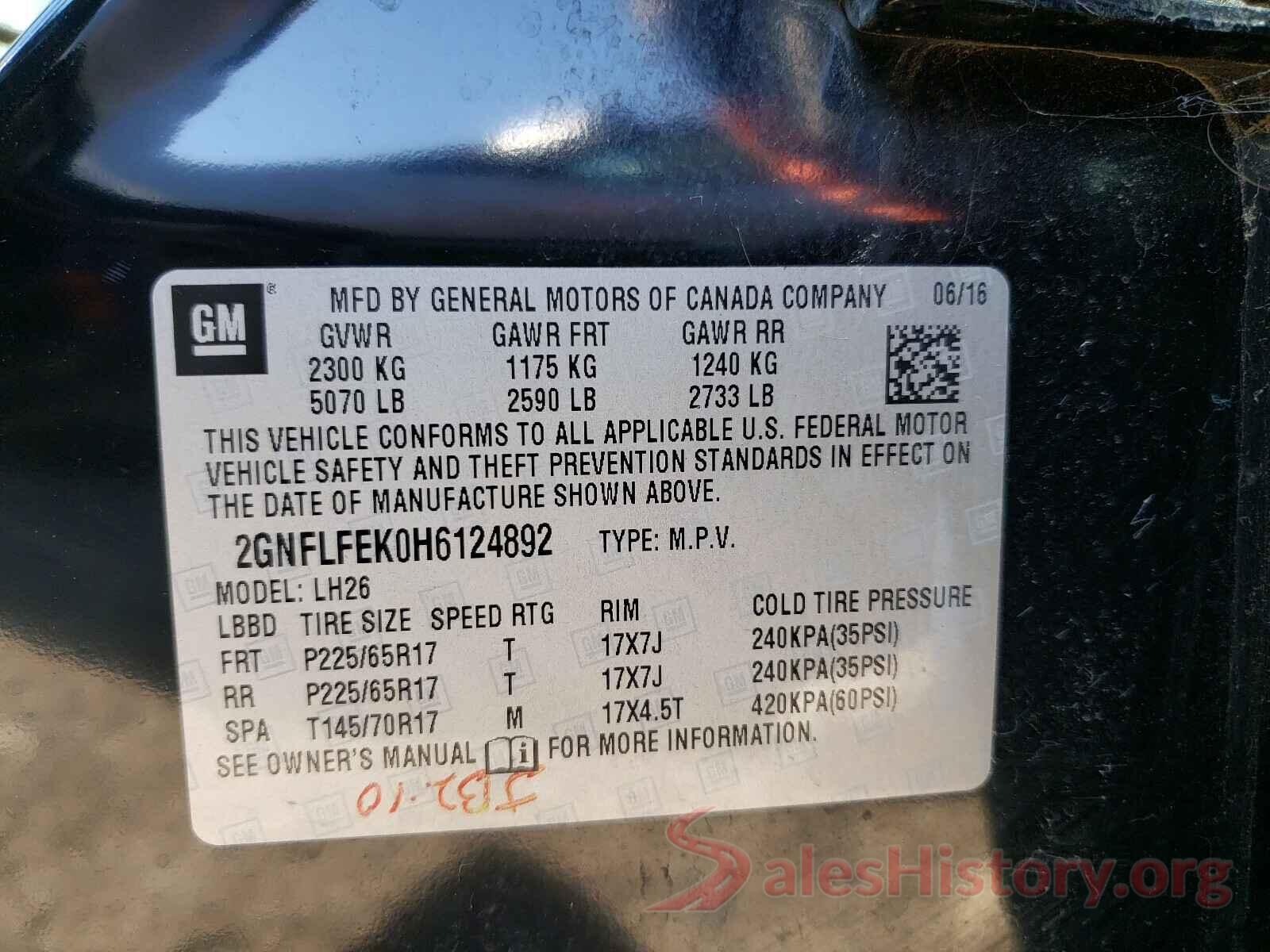 2GNFLFEK0H6124892 2017 CHEVROLET EQUINOX