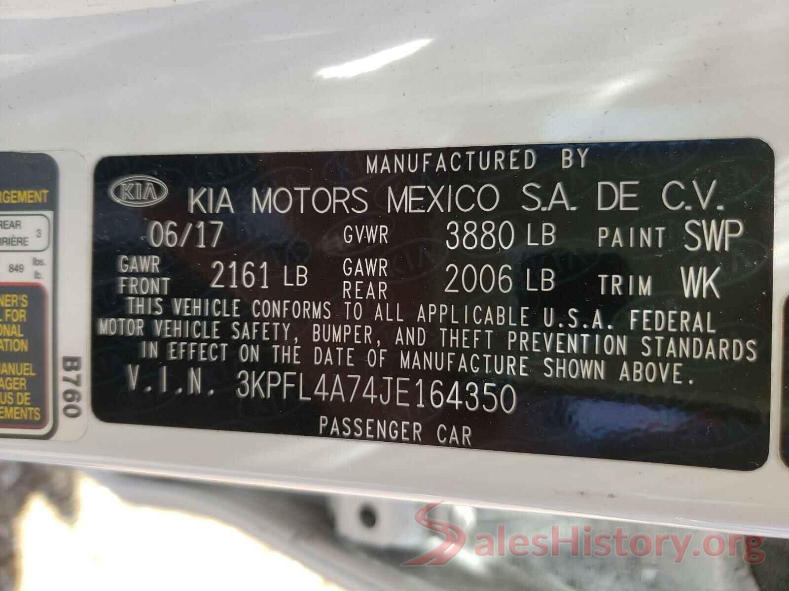 3KPFL4A74JE164350 2018 KIA FORTE