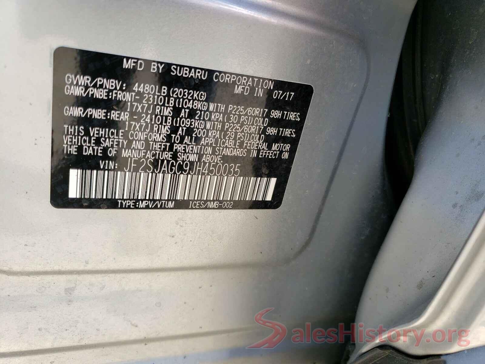 JF2SJAGC9JH450035 2018 SUBARU FORESTER