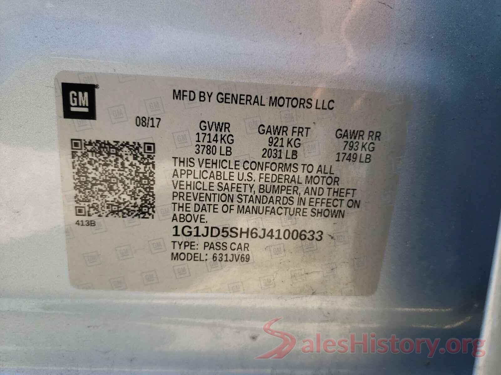 1G1JD5SH6J4100633 2018 CHEVROLET SONIC