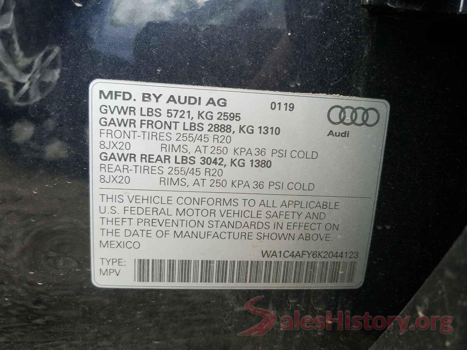 WA1C4AFY6K2044123 2019 AUDI SQ5