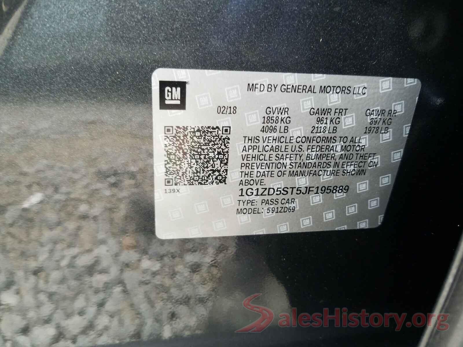 1G1ZD5ST5JF195889 2018 CHEVROLET MALIBU