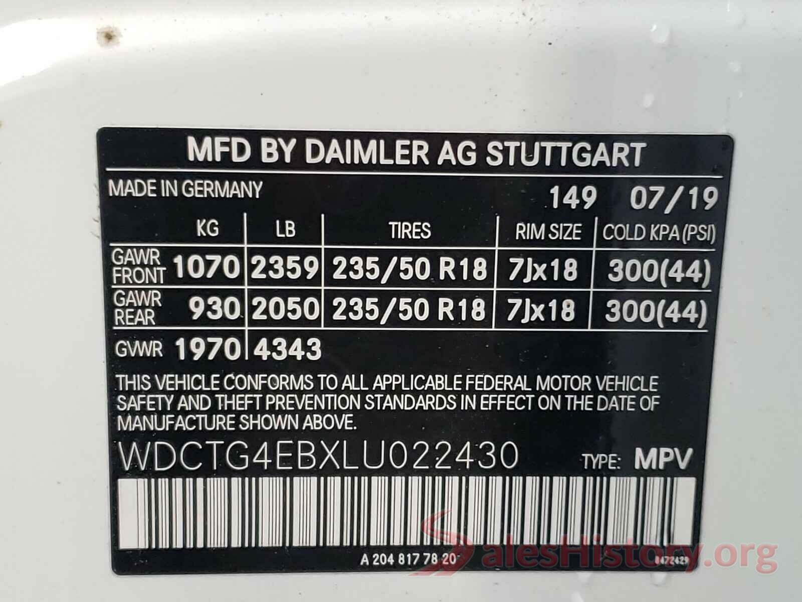 WDCTG4EBXLU022430 2020 MERCEDES-BENZ GLA-CLASS