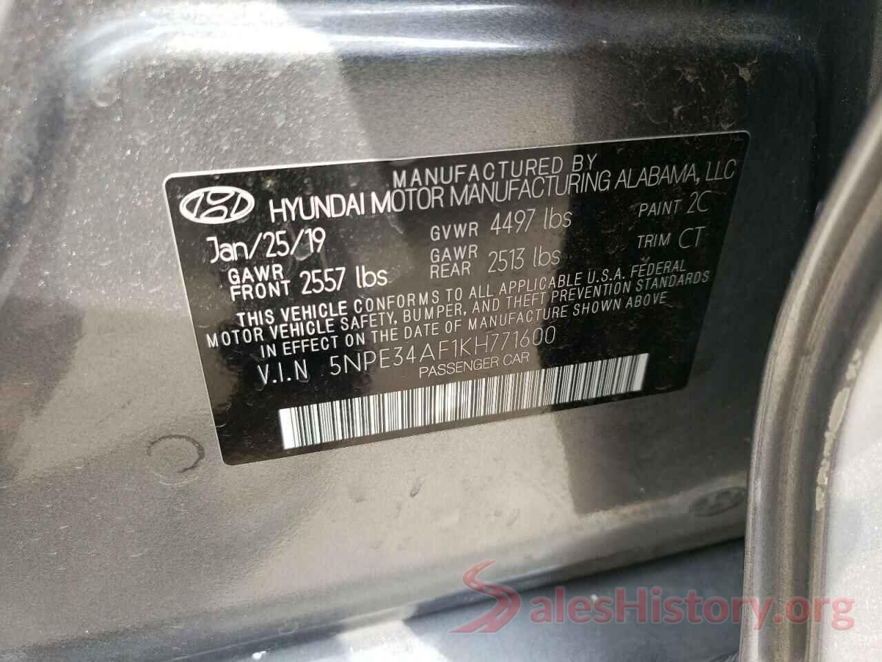 5NPE34AF1KH771600 2019 HYUNDAI SONATA