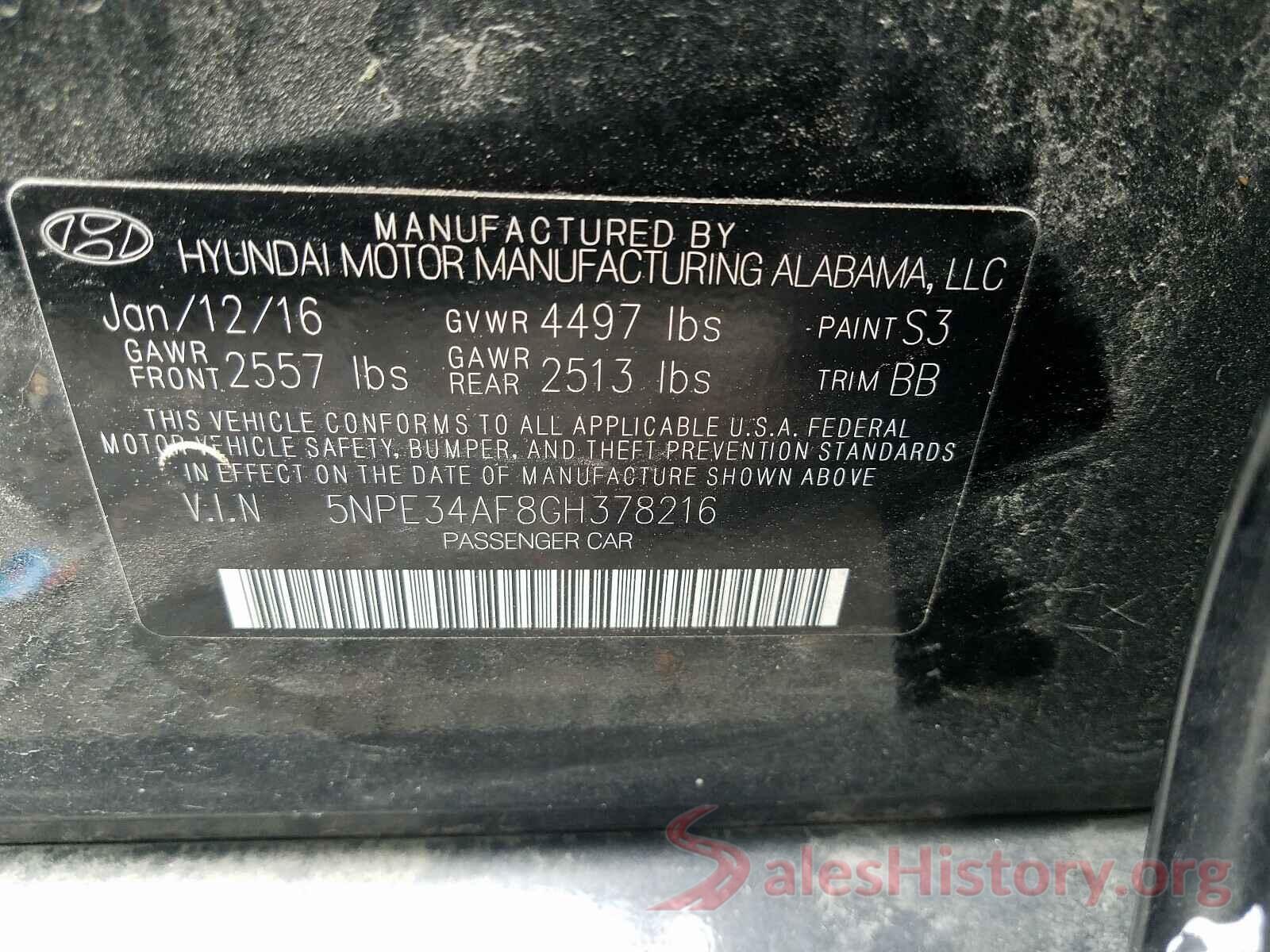 5NPE34AF8GH378216 2016 HYUNDAI SONATA