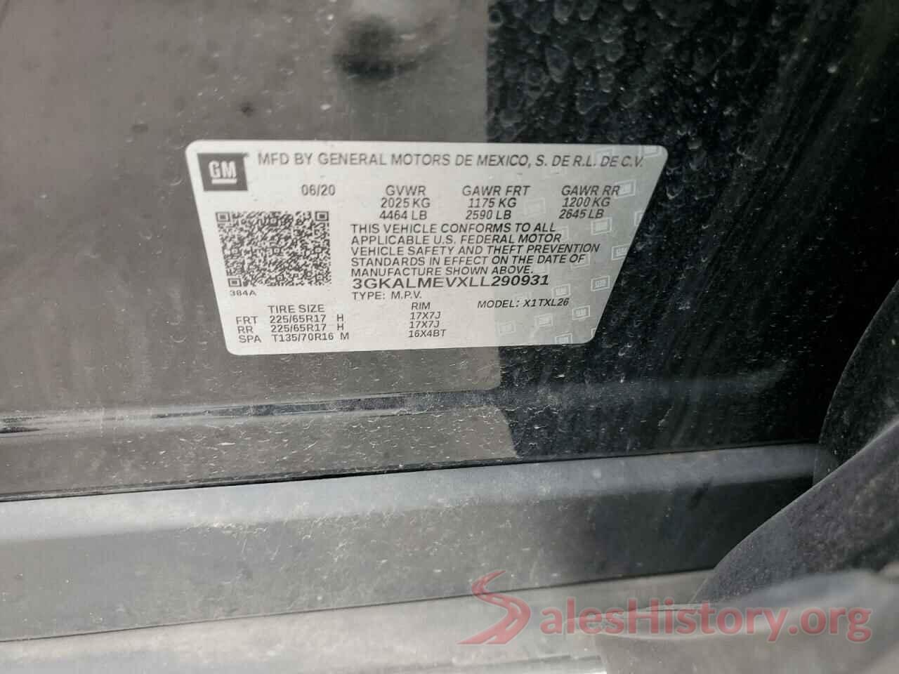 3GKALMEVXLL290931 2020 GMC TERRAIN