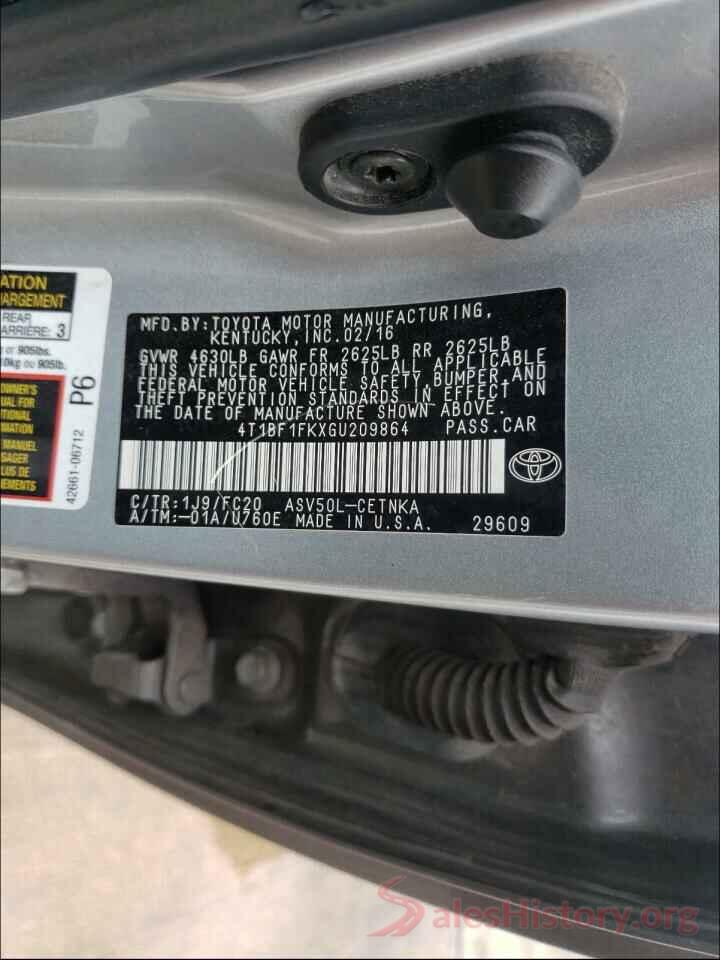 4T1BF1FKXGU209864 2016 TOYOTA CAMRY