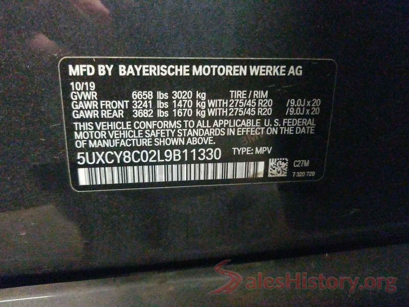 5UXCY8C02L9B11330 2020 BMW X6