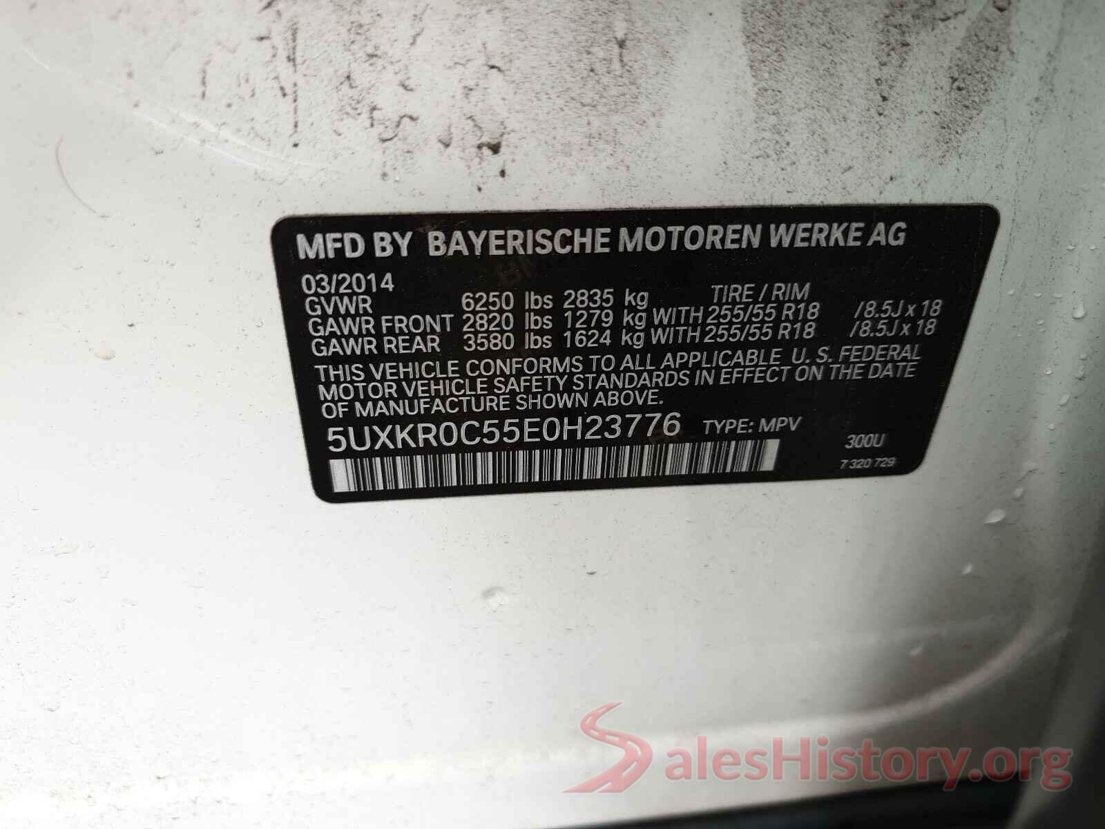 5UXKR0C55E0H23776 2014 BMW X5