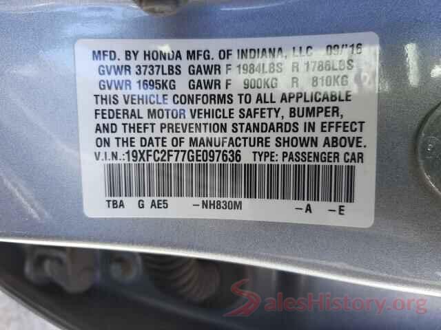 19XFC2F77GE097636 2016 HONDA CIVIC