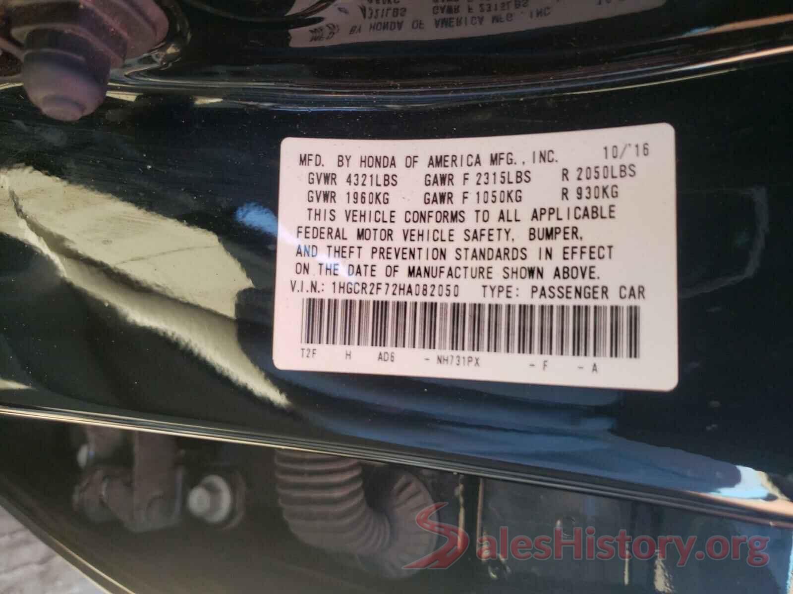 1HGCR2F72HA082050 2017 HONDA ACCORD