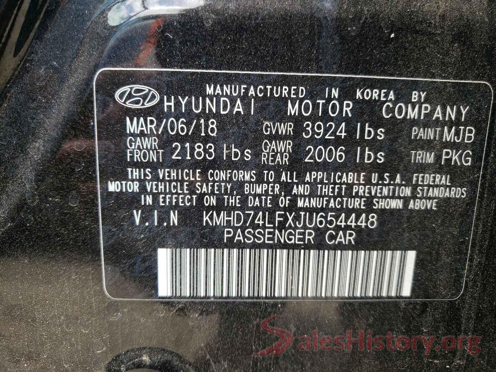 KMHD74LFXJU654448 2018 HYUNDAI ELANTRA