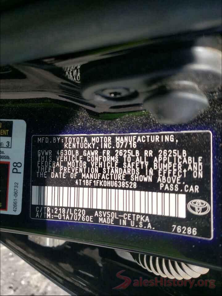 4T1BF1FK0HU638528 2017 TOYOTA CAMRY