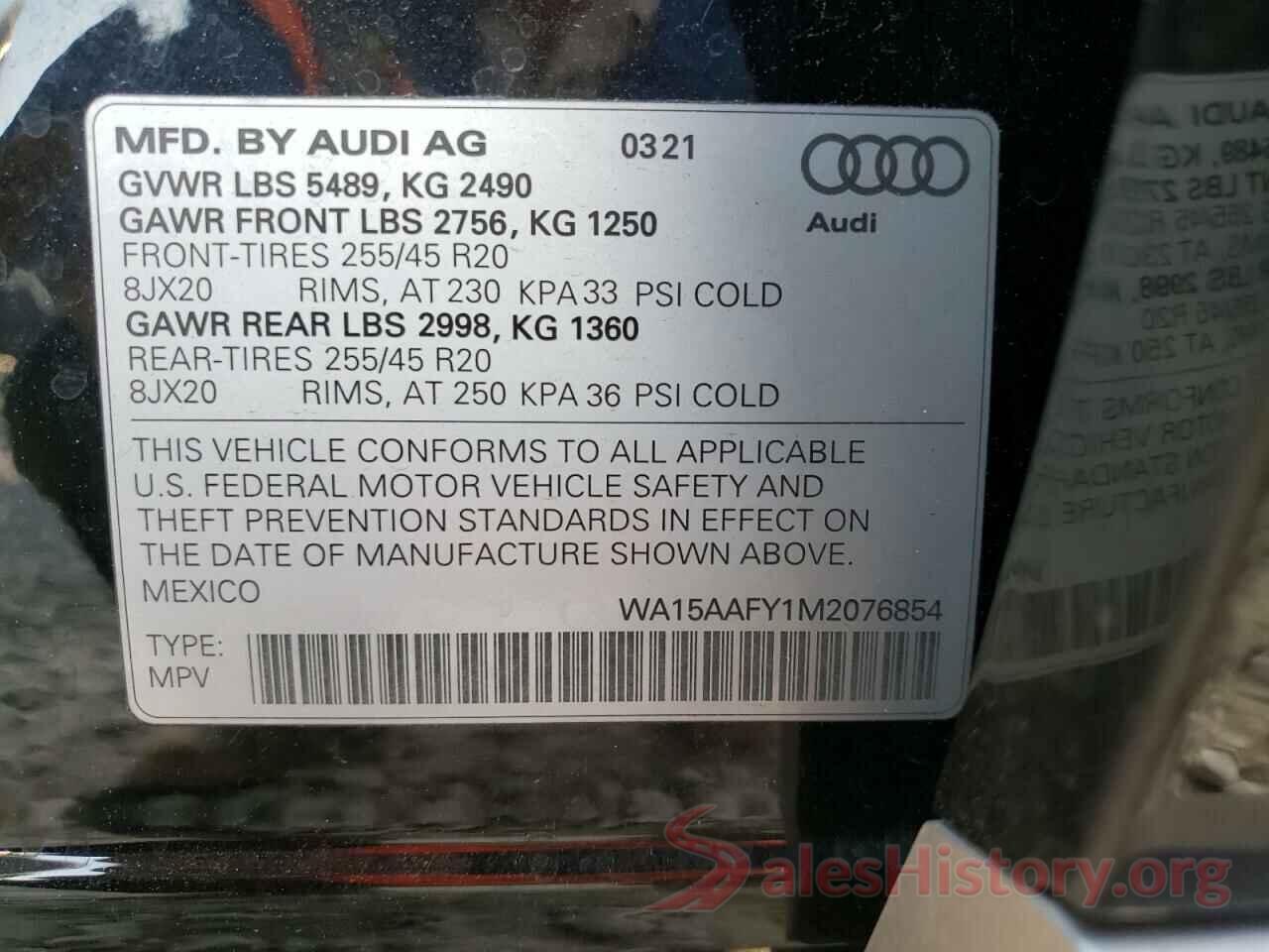 WA15AAFY1M2076854 2021 AUDI Q5