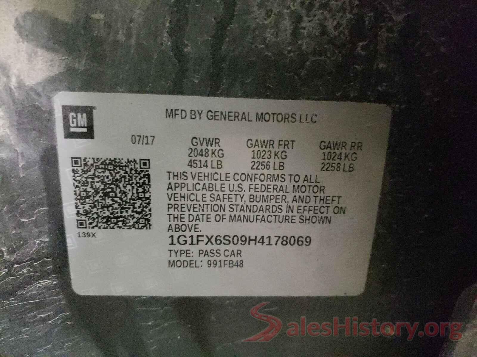 1G1FX6S09H4178069 2017 CHEVROLET BOLT