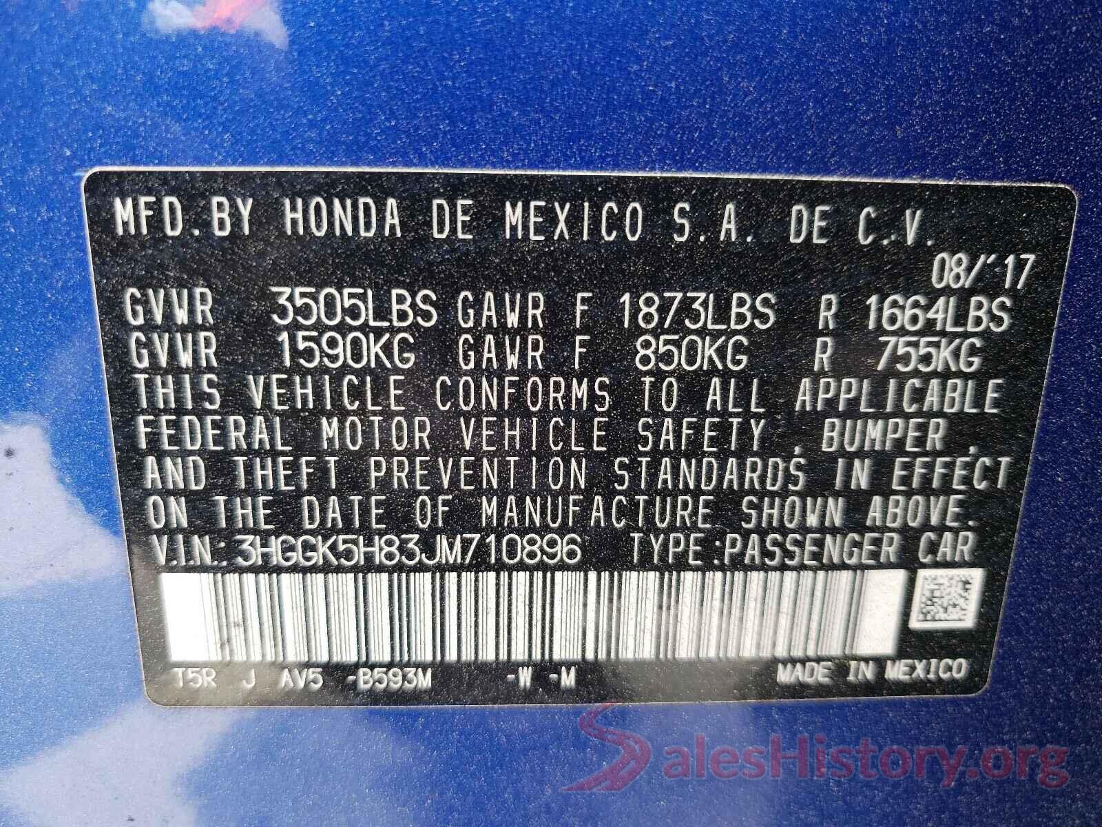 3HGGK5H83JM710896 2018 HONDA FIT