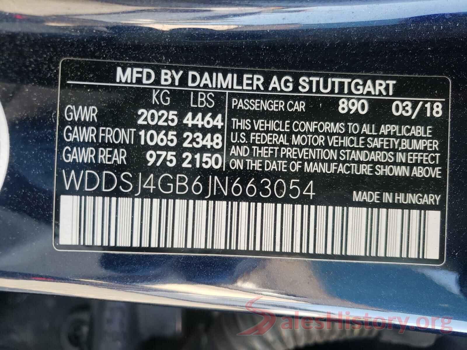 WDDSJ4GB6JN663054 2018 MERCEDES-BENZ C CLASS