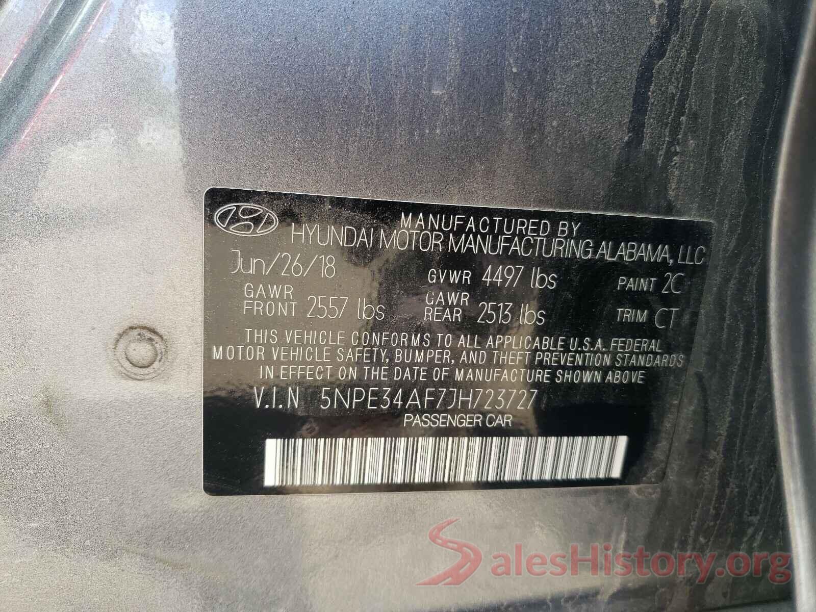 5NPE34AF7JH723727 2018 HYUNDAI SONATA