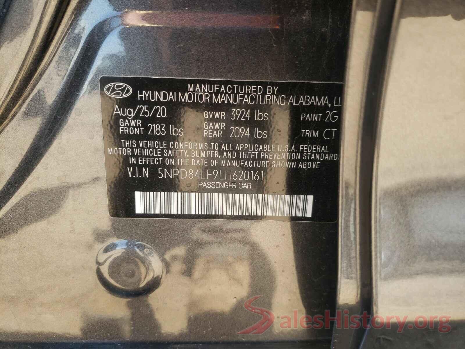 5NPD84LF9LH620161 2020 HYUNDAI ELANTRA