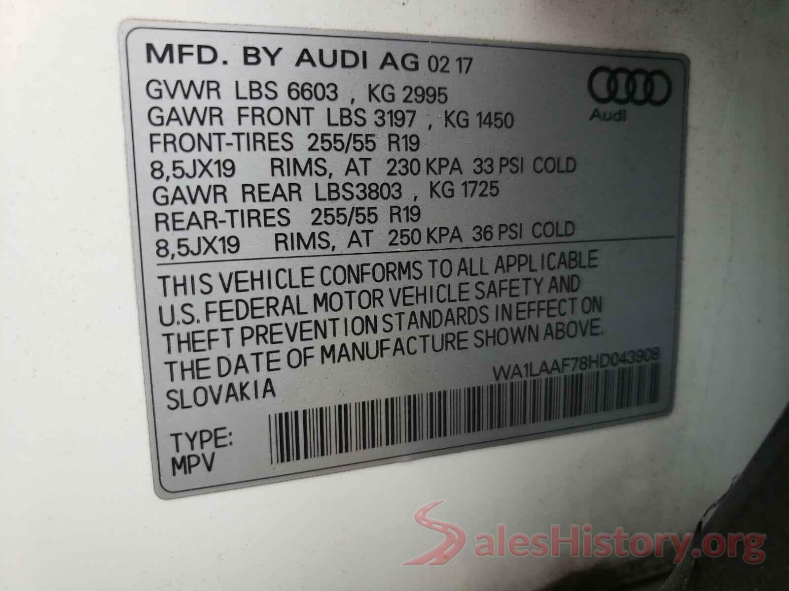 WA1LAAF78HD043908 2017 AUDI Q7