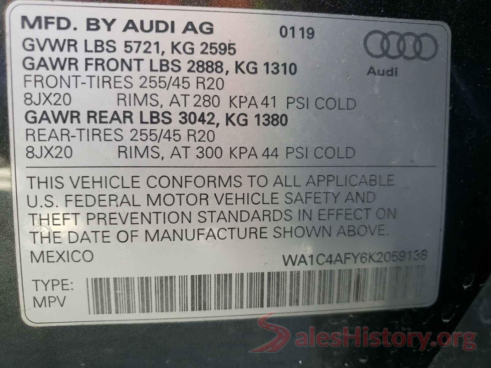 WA1C4AFY6K2059138 2019 AUDI SQ5