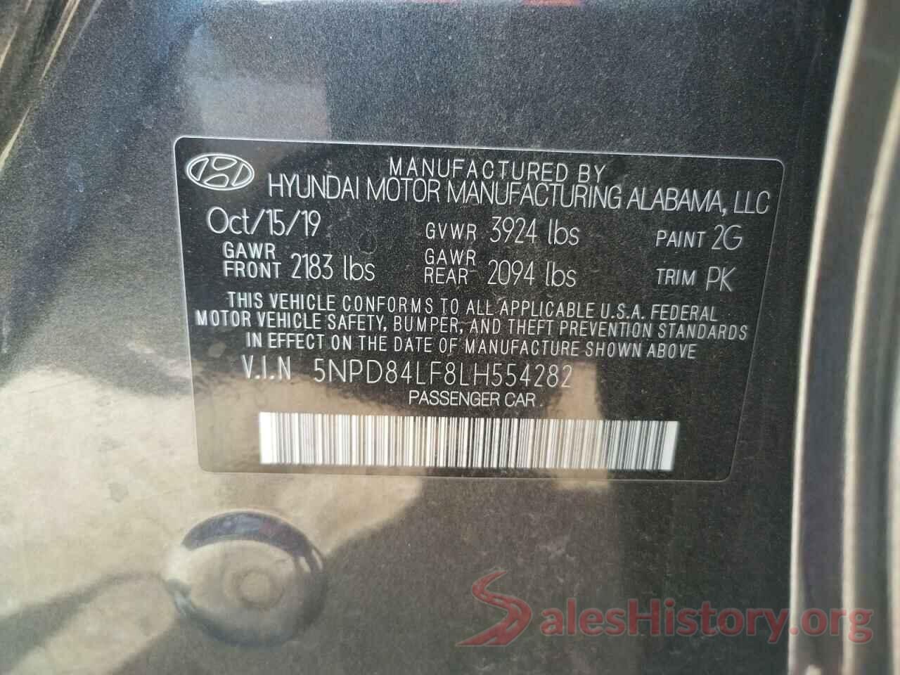 5NPD84LF8LH554282 2020 HYUNDAI ELANTRA