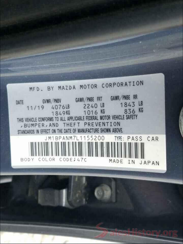 JM1BPANM7L1155200 2020 MAZDA 3