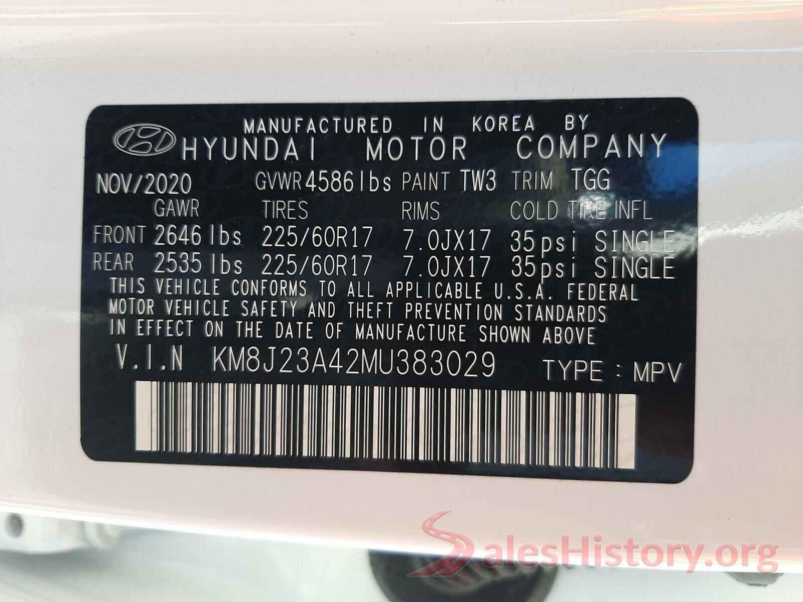 KM8J23A42MU383029 2021 HYUNDAI TUCSON