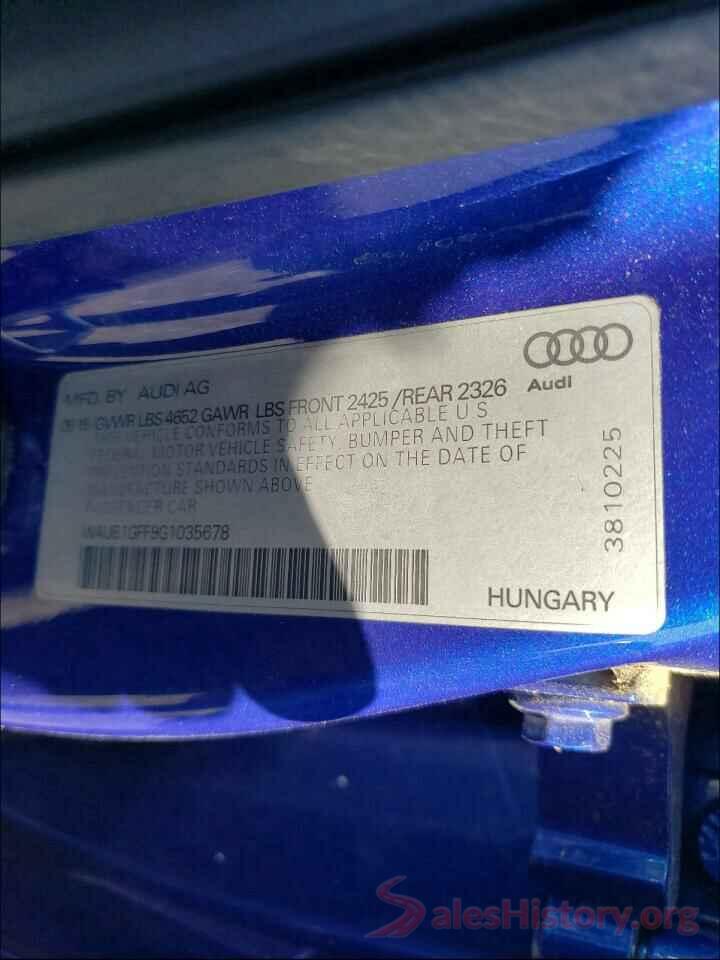 WAUB1GFF9G1035678 2016 AUDI S3