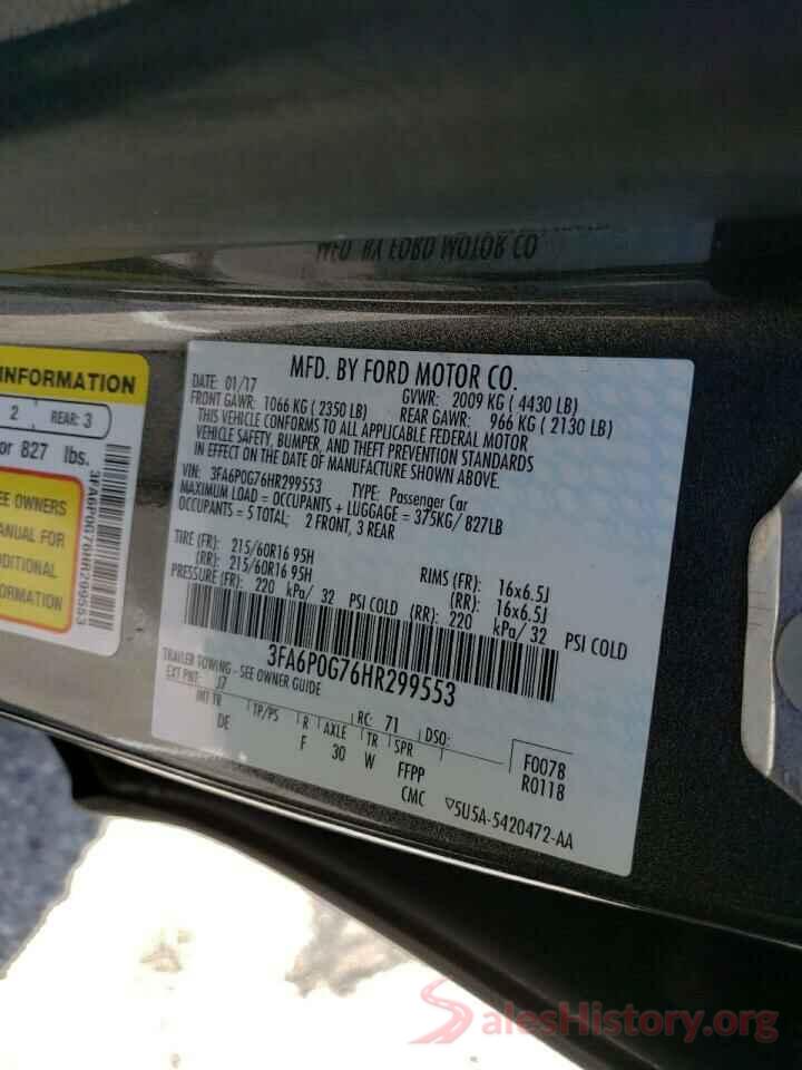 3FA6P0G76HR299553 2017 FORD FUSION