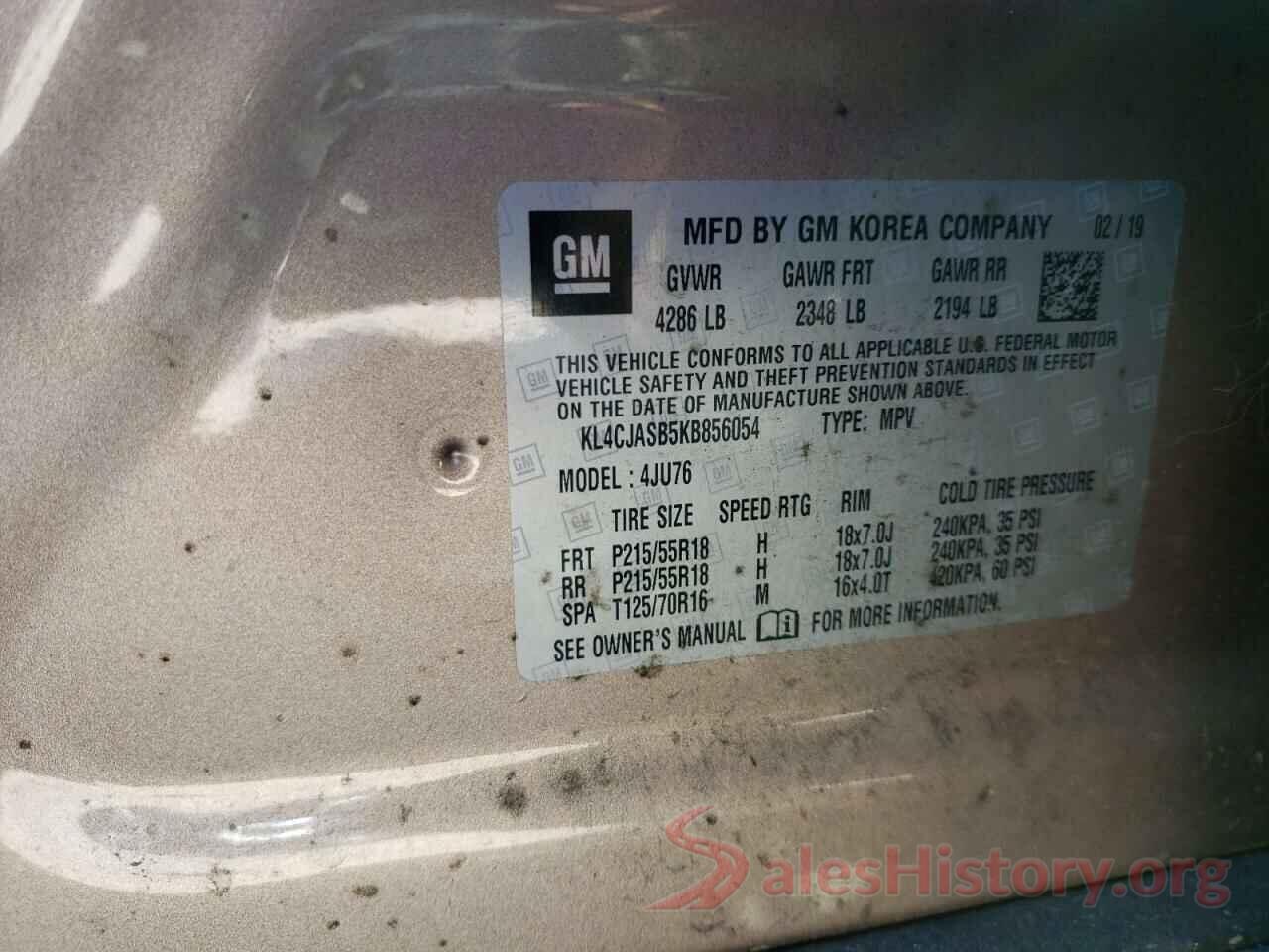 KL4CJASB5KB856054 2019 BUICK ENCORE