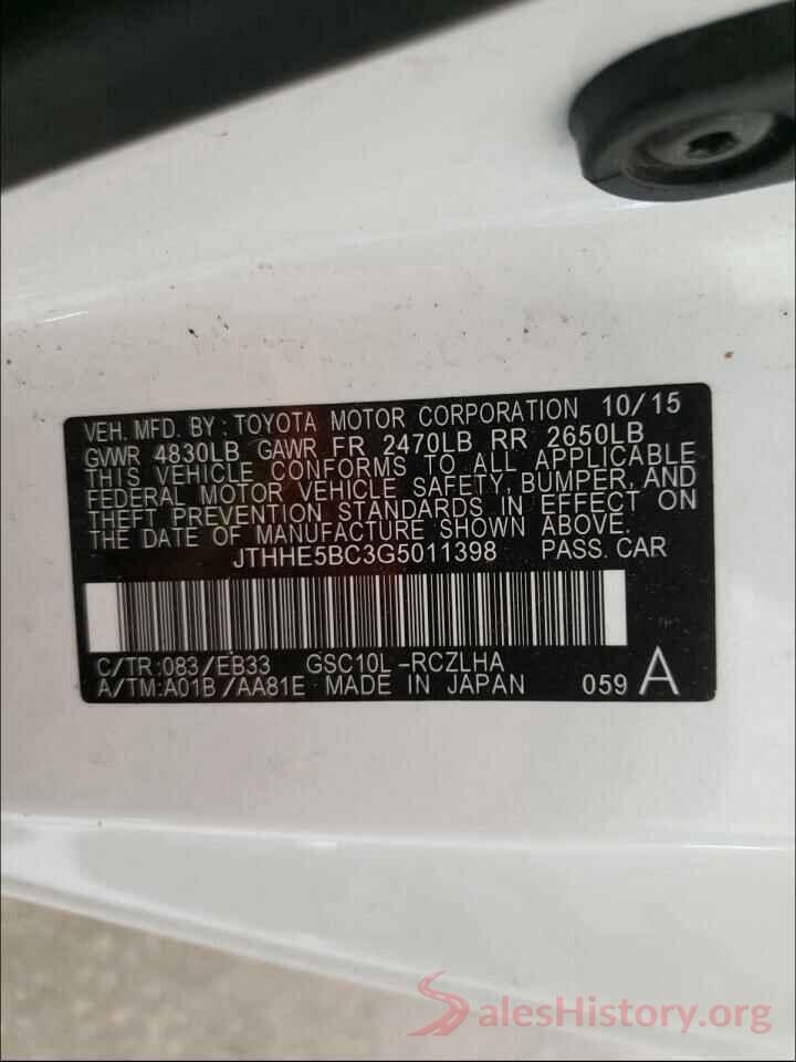 JTHHE5BC3G5011398 2016 LEXUS RX350