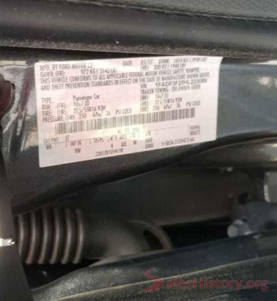 1FADP3F25HL223089 2017 FORD FOCUS