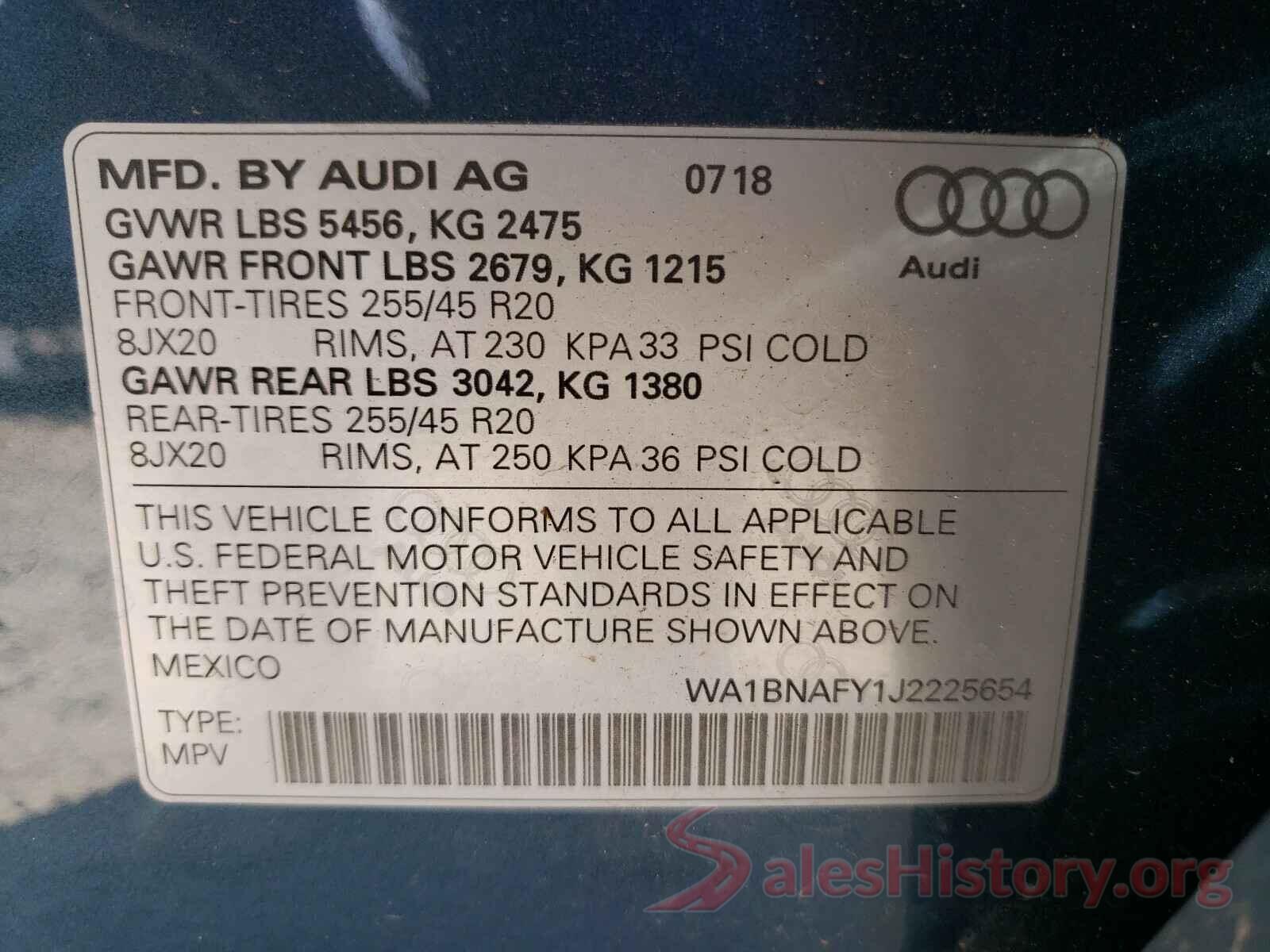 WA1BNAFY1J2225654 2018 AUDI Q5