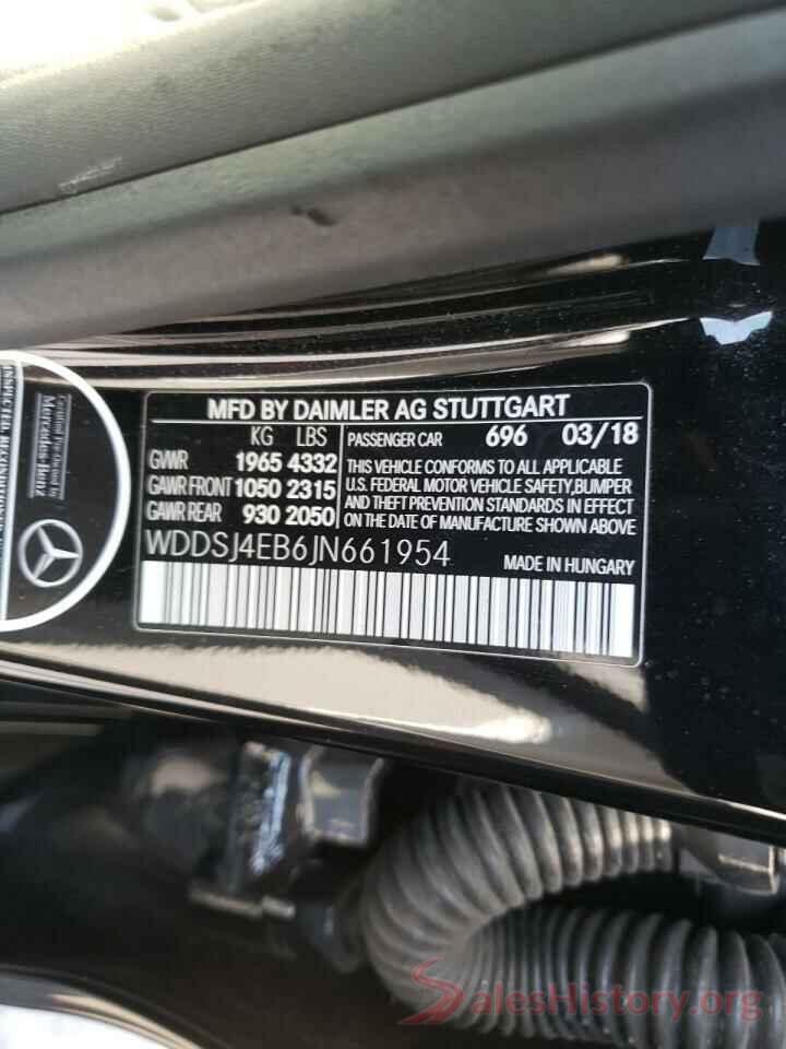 WDDSJ4EB6JN661954 2018 MERCEDES-BENZ C CLASS